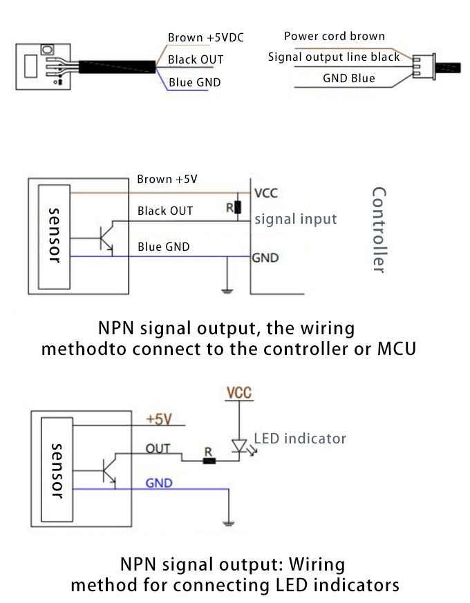 Vloeistof sensor capacitief JST-XH 3-pin connector XKC-Y21 pinout